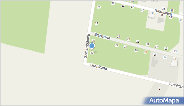 Rakowiska, Szmaragdowa, 32, mapa Rakowiska