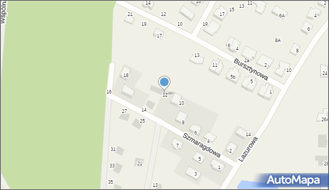 Rębiechowo, Szmaragdowa, 12, mapa Rębiechowo