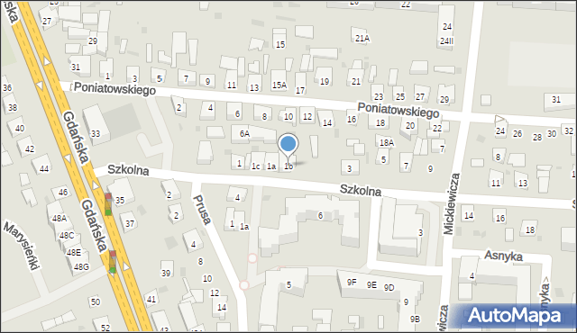 Reda, Szkolna, 1e, mapa Reda