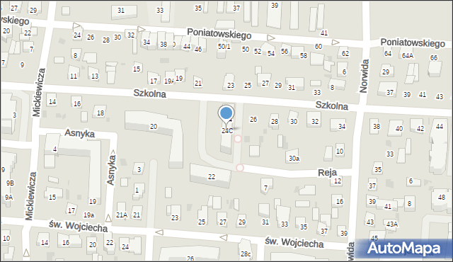 Reda, Szkolna, 24C, mapa Reda