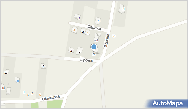 Rędziny, Szkolna, 26, mapa Rędziny