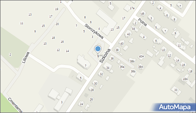 Robakowo, Szkolna, 9, mapa Robakowo