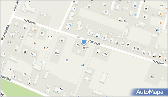 Rogalin, Szkolna, 28, mapa Rogalin