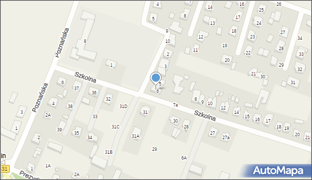 Rogalin, Szkolna, 7, mapa Rogalin