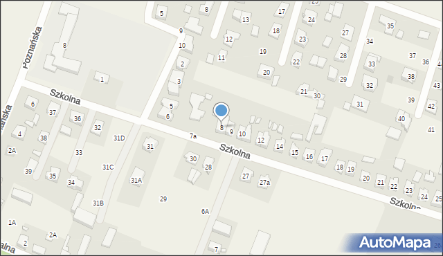 Rogalin, Szkolna, 8, mapa Rogalin