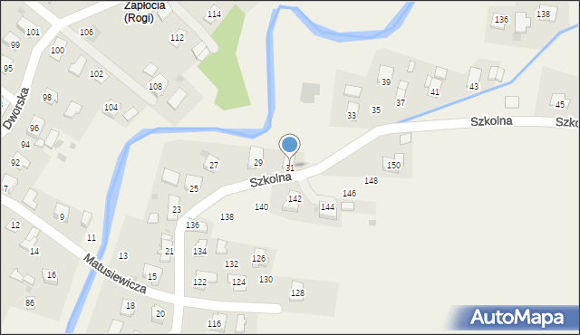 Rogi, Szkolna, 31, mapa Rogi
