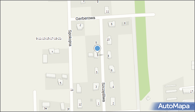 Rokitnica, Szczęśliwa, 7, mapa Rokitnica