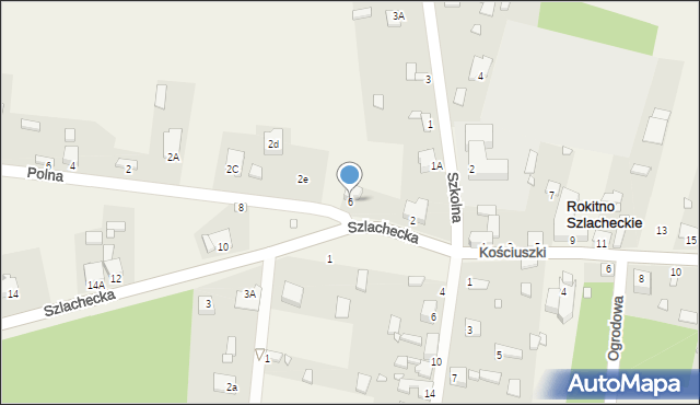 Rokitno Szlacheckie, Szlachecka, 6, mapa Rokitno Szlacheckie