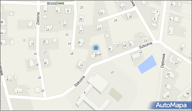 Różanki, Szkolna, 13, mapa Różanki