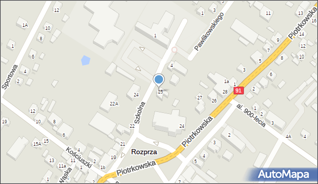 Rozprza, Szkolna, 5, mapa Rozprza