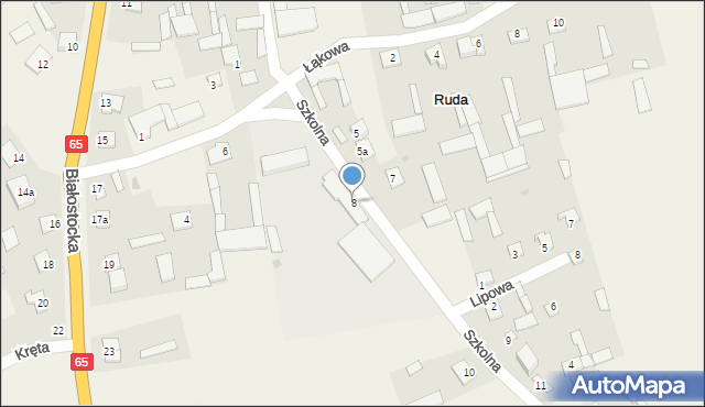 Ruda, Szkolna, 8, mapa Ruda