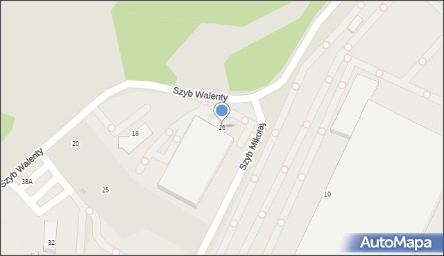 Ruda Śląska, Szyb Walenty, 16, mapa Rudy Śląskiej