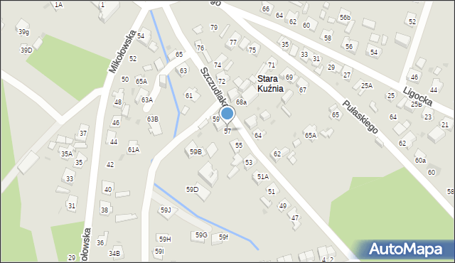 Ruda Śląska, Szczudlaka Wawrzyńca, 57, mapa Rudy Śląskiej