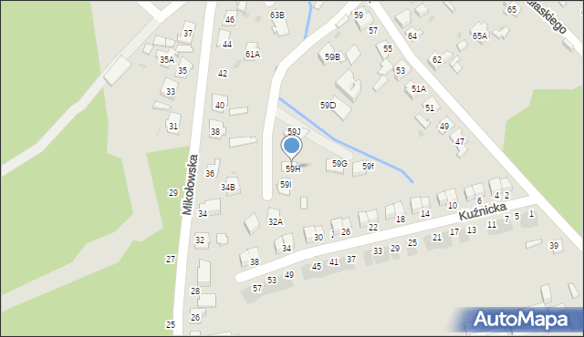 Ruda Śląska, Szczudlaka Wawrzyńca, 59H, mapa Rudy Śląskiej