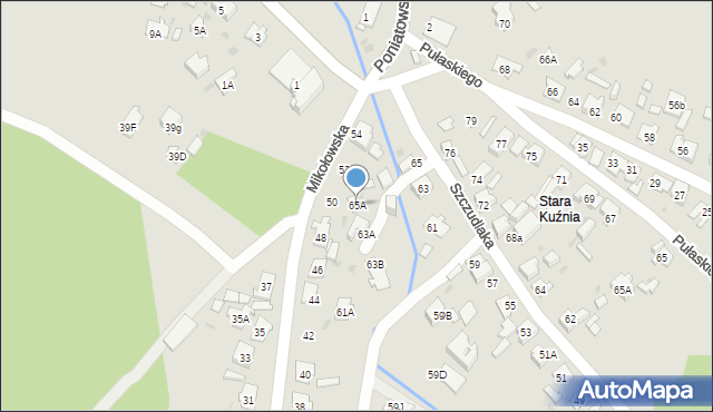 Ruda Śląska, Szczudlaka Wawrzyńca, 65A, mapa Rudy Śląskiej