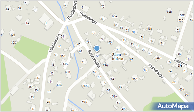 Ruda Śląska, Szczudlaka Wawrzyńca, 72, mapa Rudy Śląskiej