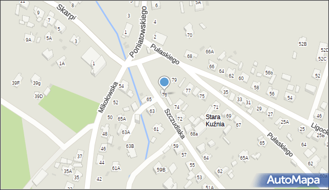 Ruda Śląska, Szczudlaka Wawrzyńca, 76, mapa Rudy Śląskiej