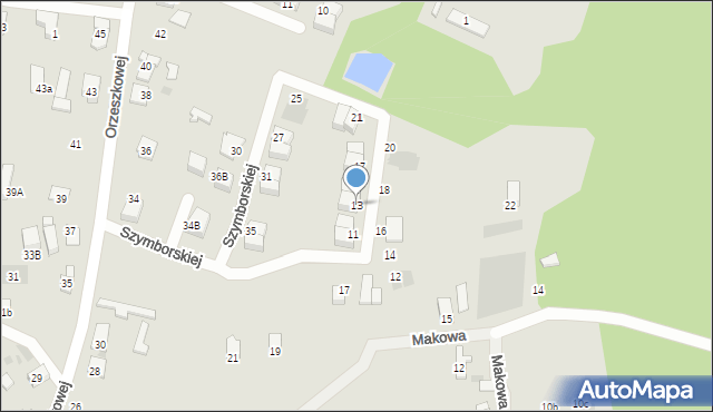 Ruda Śląska, Szymborskiej Wisławy, 13, mapa Rudy Śląskiej