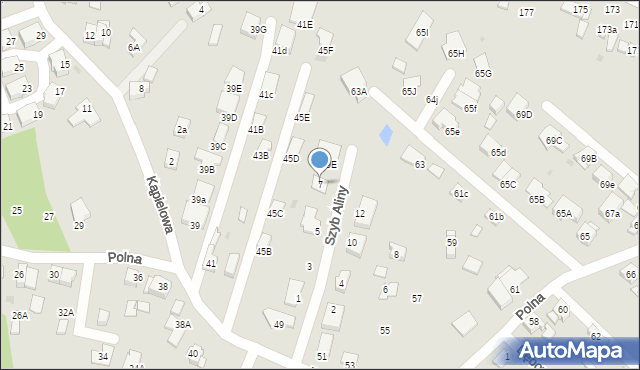 Ruda Śląska, Szyb Aliny, 7, mapa Rudy Śląskiej