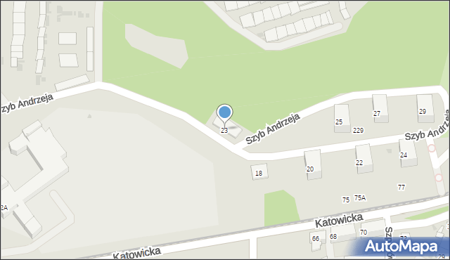 Ruda Śląska, Szyb Andrzeja, 23, mapa Rudy Śląskiej