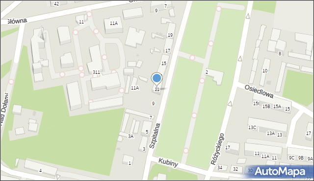 Ruda Śląska, Szpitalna, 11, mapa Rudy Śląskiej