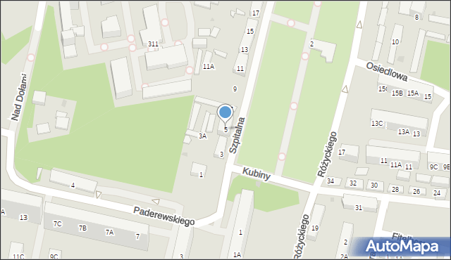 Ruda Śląska, Szpitalna, 5, mapa Rudy Śląskiej