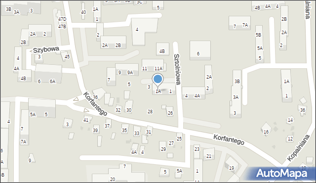 Ruda Śląska, Sztolniowa, 1A, mapa Rudy Śląskiej