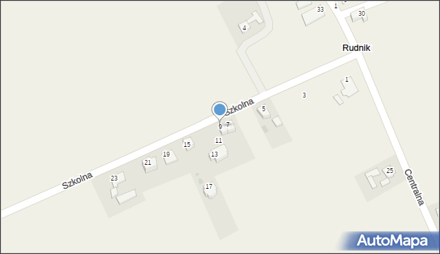 Rudnik, Szkolna, 9, mapa Rudnik