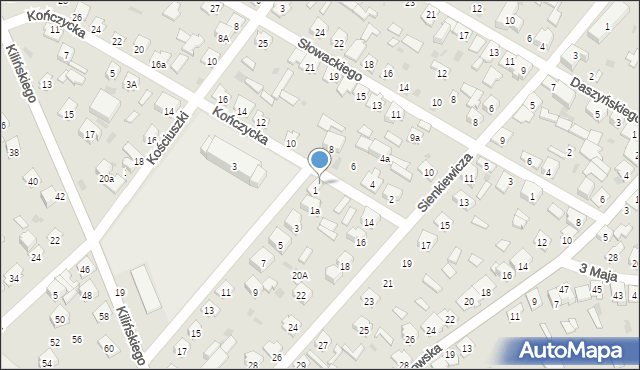 Rudnik nad Sanem, Szkolna, 1, mapa Rudnik nad Sanem