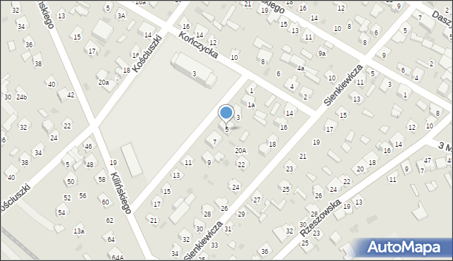 Rudnik nad Sanem, Szkolna, 5, mapa Rudnik nad Sanem