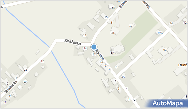 Rudno, Szkolna, 11, mapa Rudno