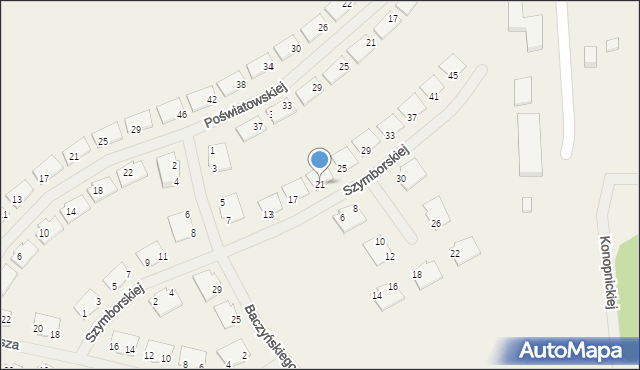 Rudno, Szymborskiej Wisławy, 21, mapa Rudno