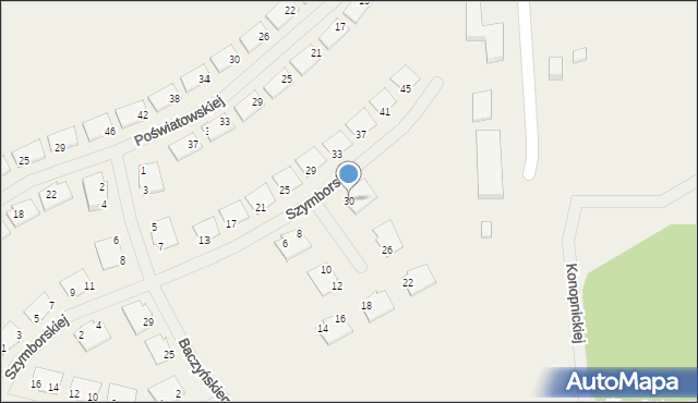 Rudno, Szymborskiej Wisławy, 30, mapa Rudno