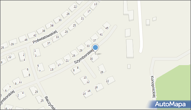 Rudno, Szymborskiej Wisławy, 32, mapa Rudno
