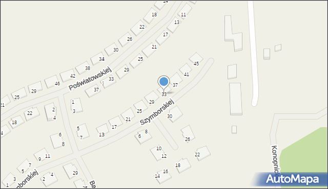 Rudno, Szymborskiej Wisławy, 33, mapa Rudno