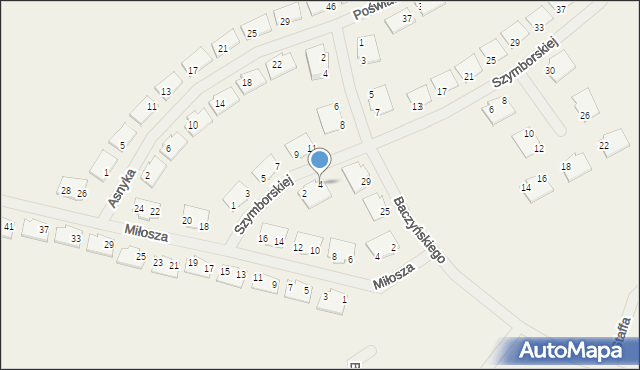 Rudno, Szymborskiej Wisławy, 4, mapa Rudno