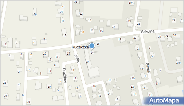 Rudziczka, Szkolna, 14, mapa Rudziczka