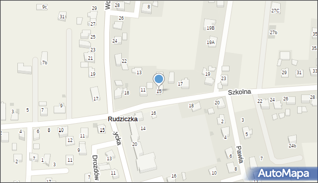 Rudziczka, Szkolna, 15, mapa Rudziczka