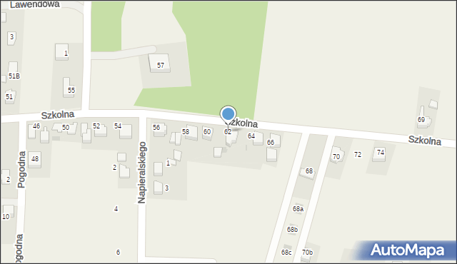 Rudziczka, Szkolna, 62, mapa Rudziczka