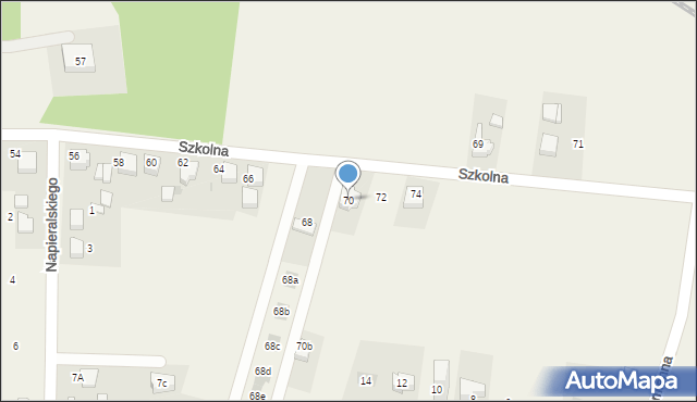 Rudziczka, Szkolna, 70, mapa Rudziczka