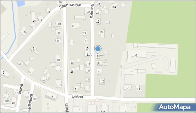 Rudziniec, Szkolna, 8, mapa Rudziniec