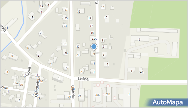 Rudziniec, Szkolna, 9, mapa Rudziniec