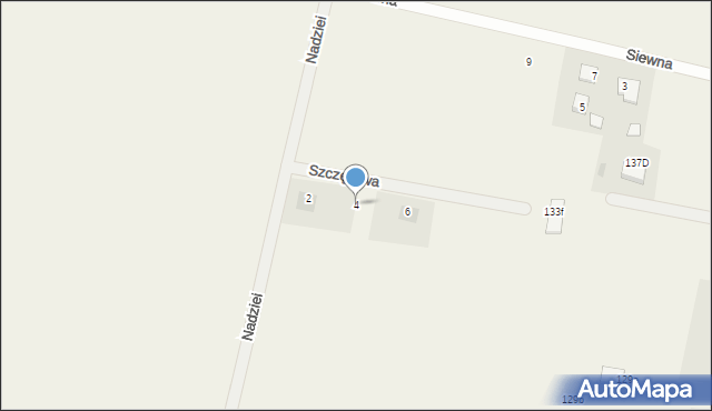 Rurzyca, Szczęśliwa, 4, mapa Rurzyca