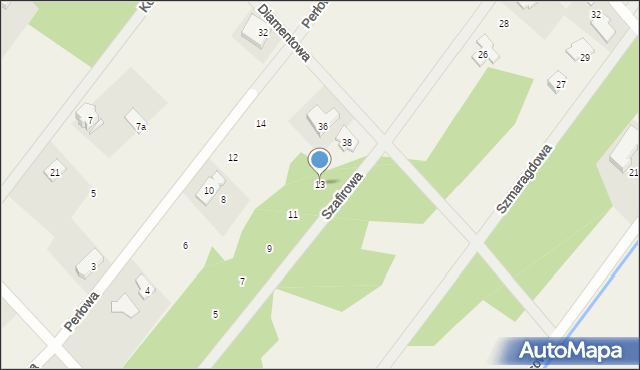 Rusiec, Szafirowa, 13, mapa Rusiec