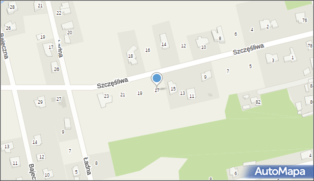 Rusiec, Szczęśliwa, 17, mapa Rusiec