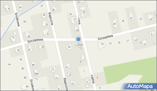 Rusiec, Szczęśliwa, 27, mapa Rusiec