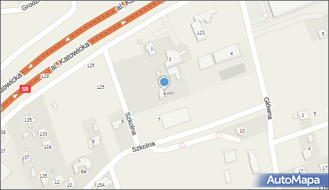 Rusiec, Szkolna, 5, mapa Rusiec