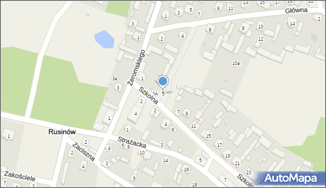 Rusinów, Szkolna, 5, mapa Rusinów