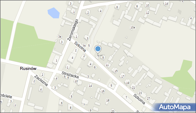 Rusinów, Szkolna, 7, mapa Rusinów