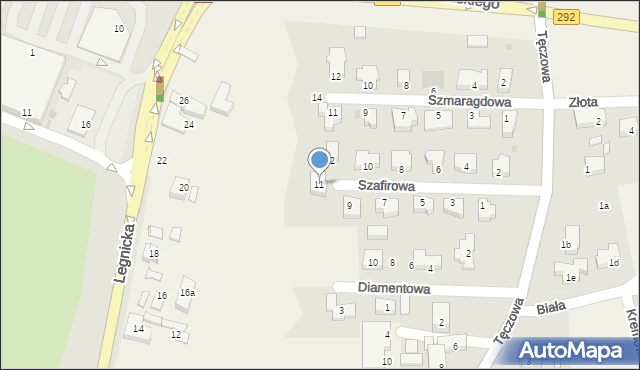 Ruszowice, Szafirowa, 11, mapa Ruszowice